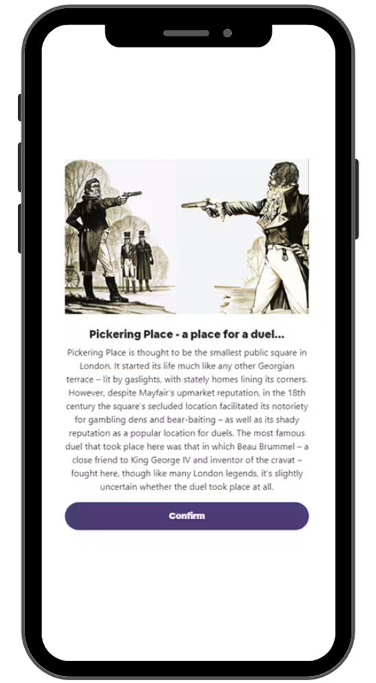 An on-screen informational pop-up providing fun facts and background context for a specific game location.
